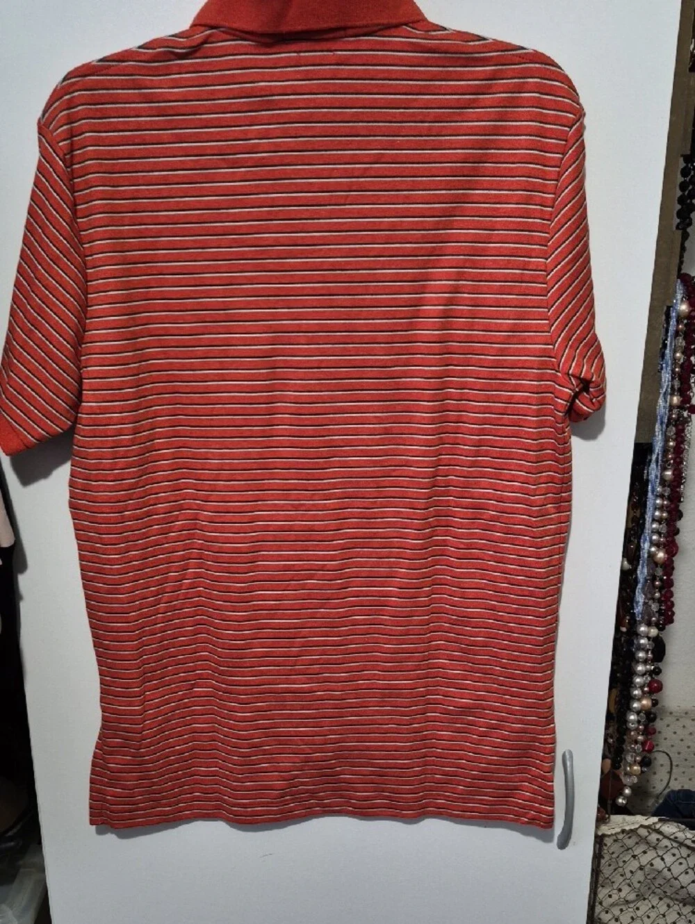 Ralph Lauren Red and White Striped Polo Shirt